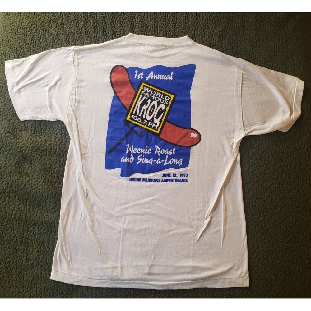 Vintage Rare 1993 KROQ 1st Annual Weenie Roast and Sing-A-Long T-Shirt LARGE